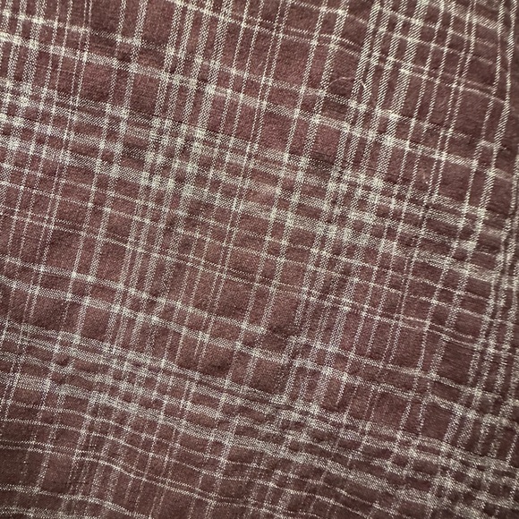 John Varvatos brown texturized plaid button down. - Picture 2 of 6